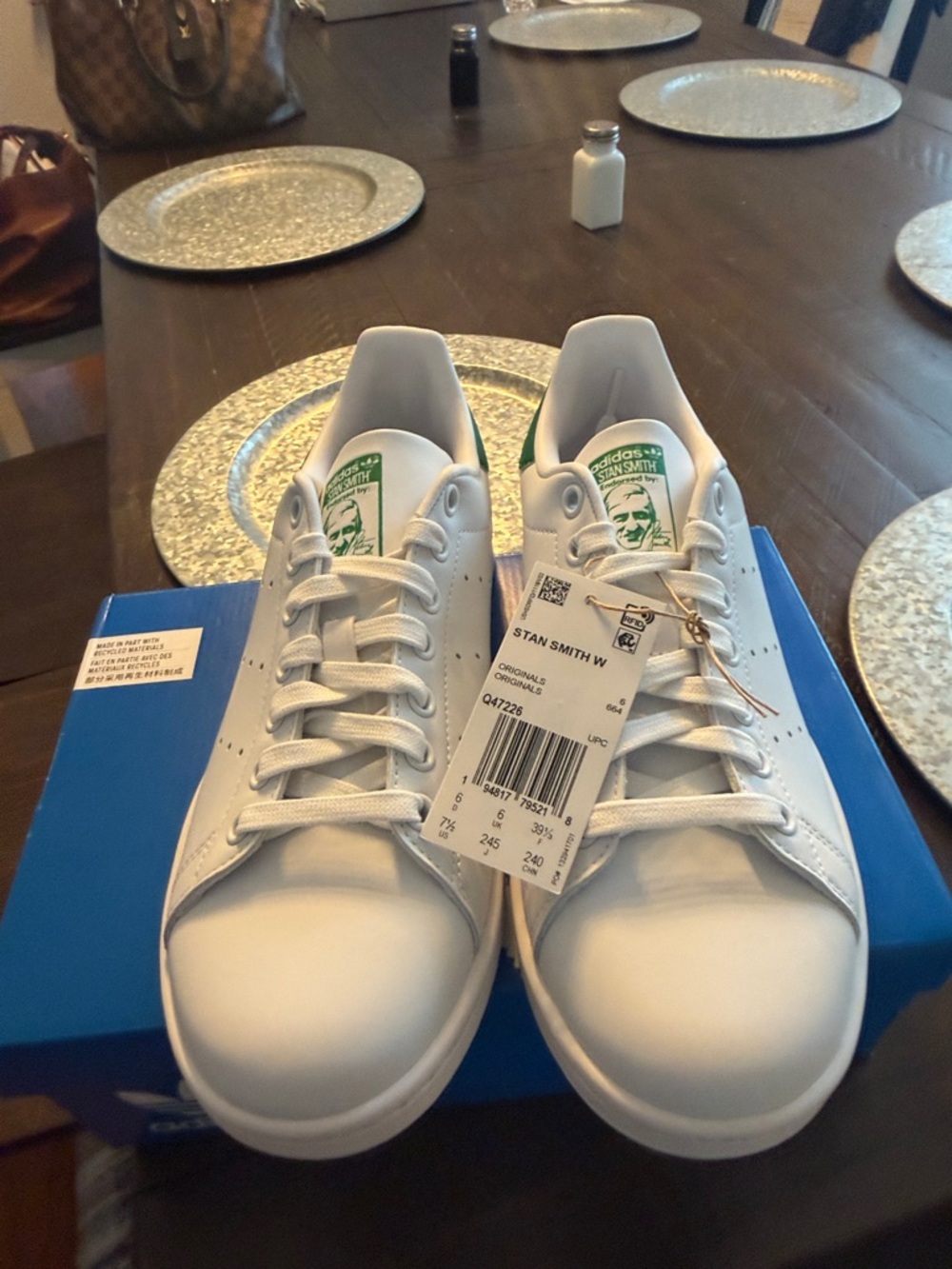 adidas Stan Smith White with Green Tongue Logo